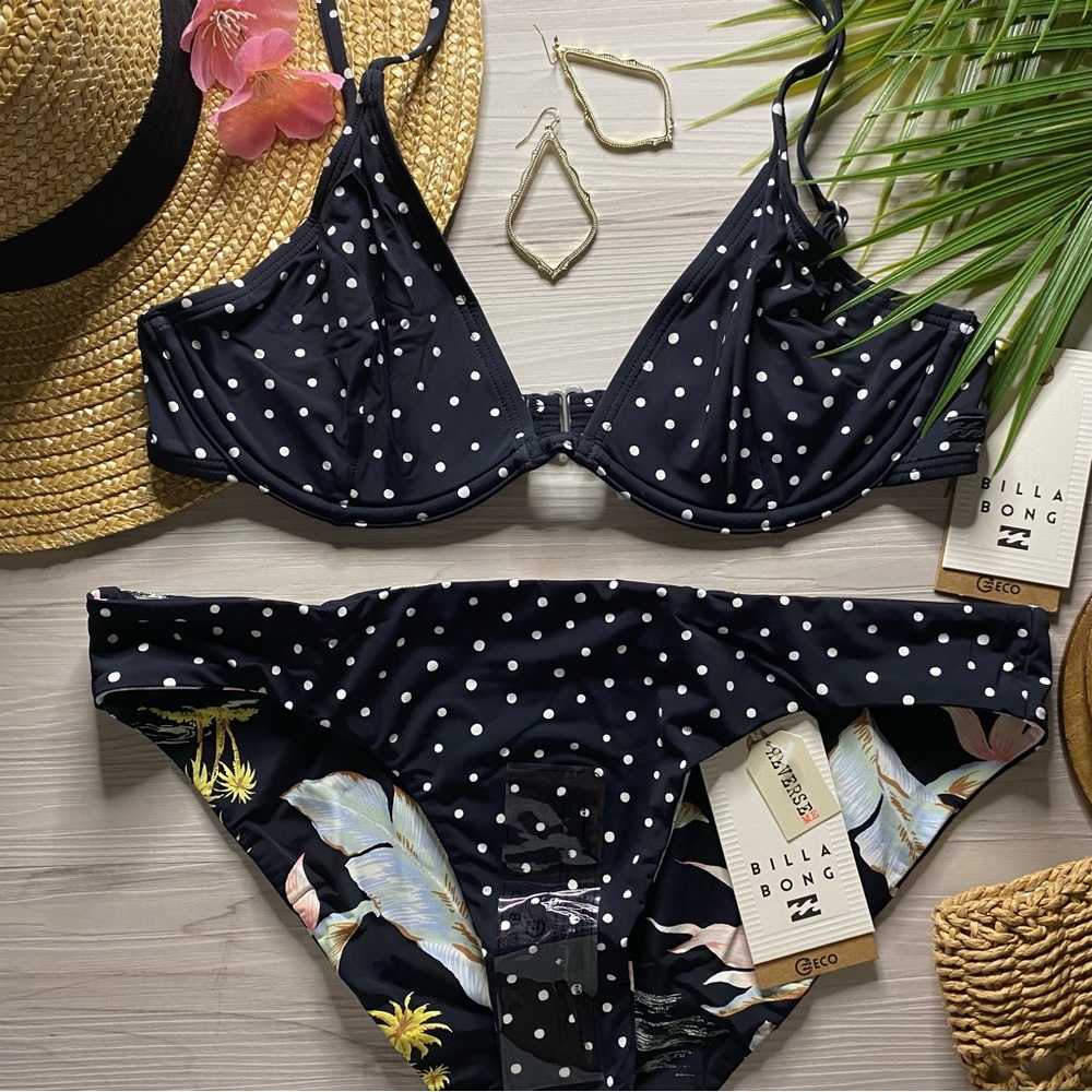 Billabong •• Reese Underwire Bikini Top | Reversible Floral Lowrider Bottom - Picture 3 of 16